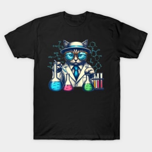 Doctor Cat Chemistry and Biology Sceince T-Shirt